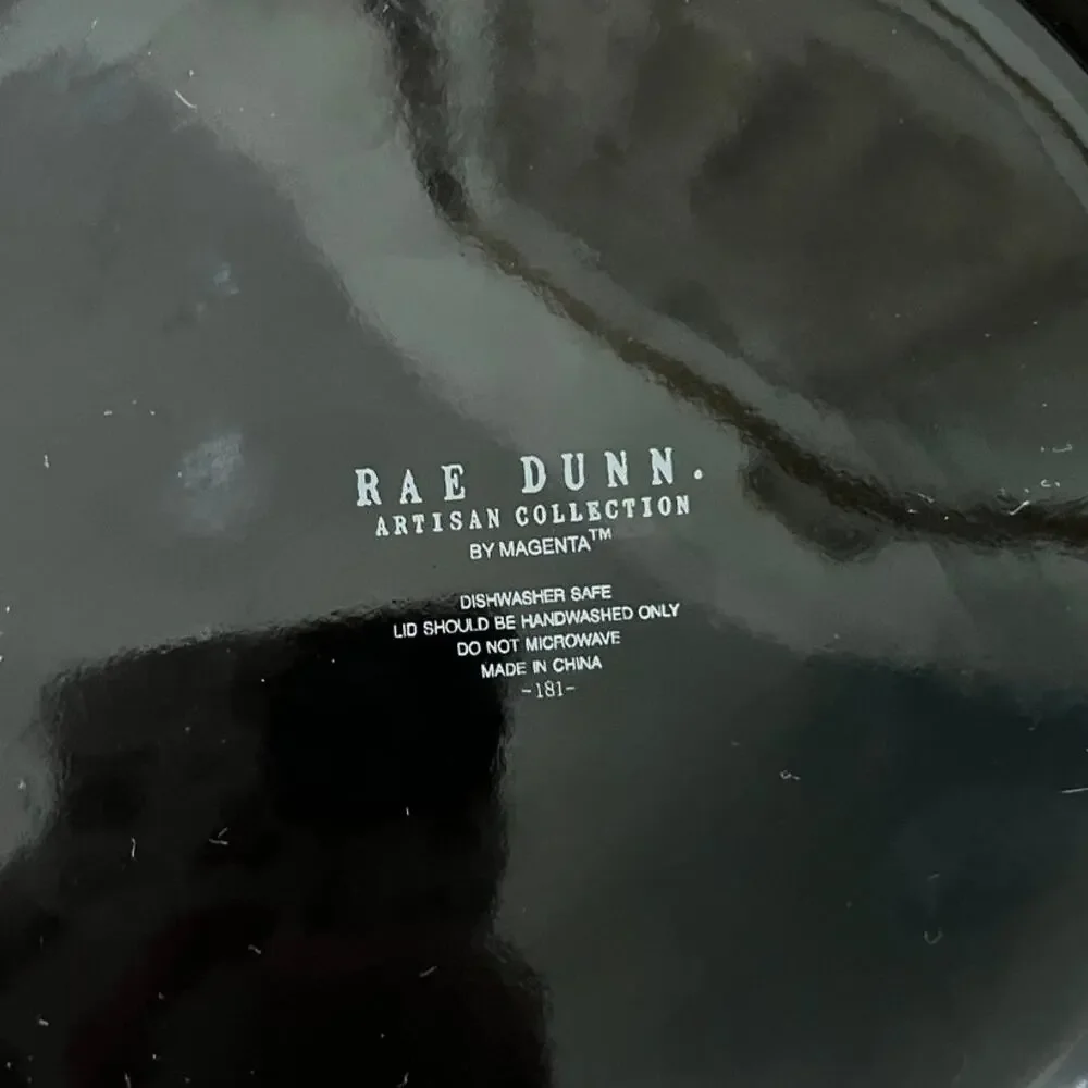 Rae Dunn Fangs For The Memories Black Halloween Ceramic Canister Jar With Lid